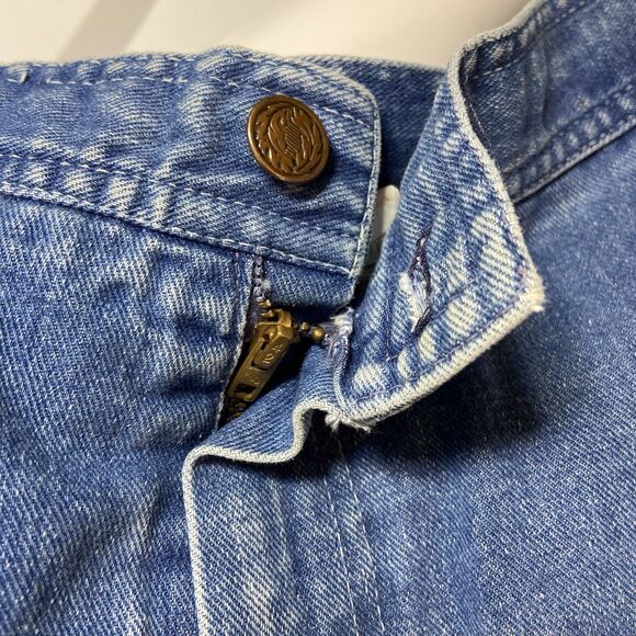 Vintage 70s City Girl Straight Leg Embroidered Bicycle Bike Jeans High Waist 26" - Picture 15 of 15